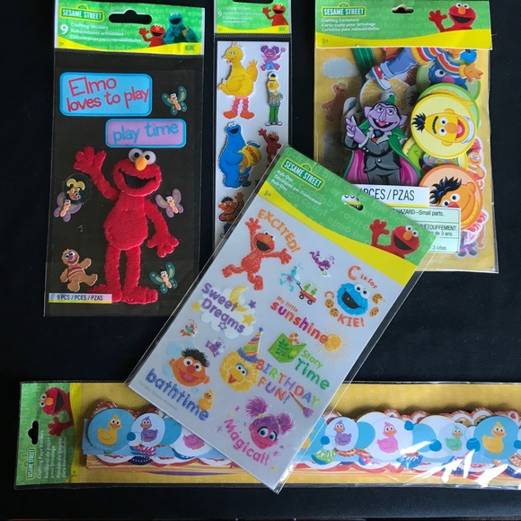 SESAME STREET scrapbooking stickers lot